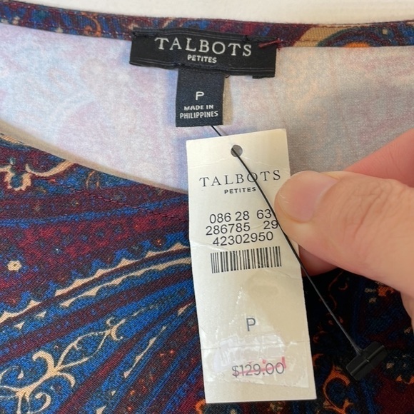 NWT. Talbots Petite Paisley Print Wrap Dress. - Picture 2 of 9